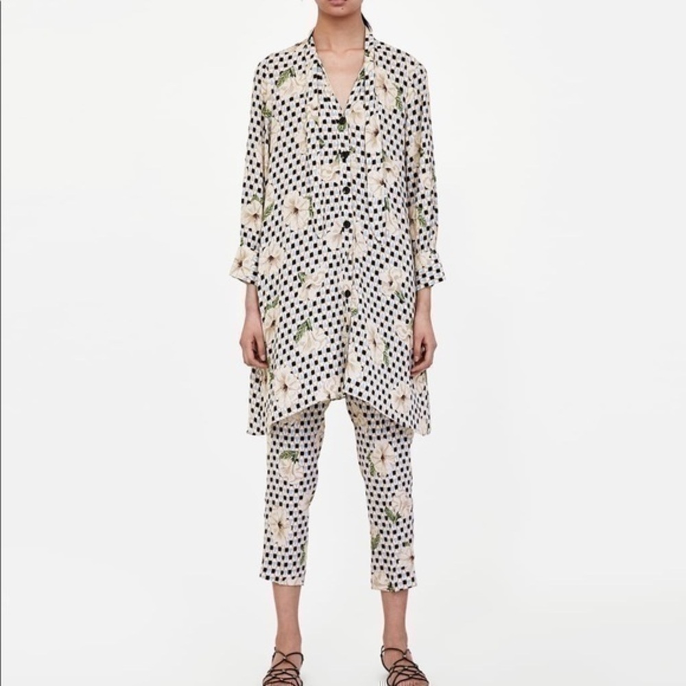 Zara floral print pants